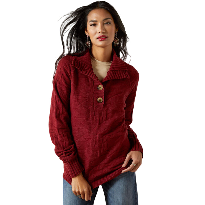 Ariat Women's Orinda Long Sleeve Sweater - Cabernet