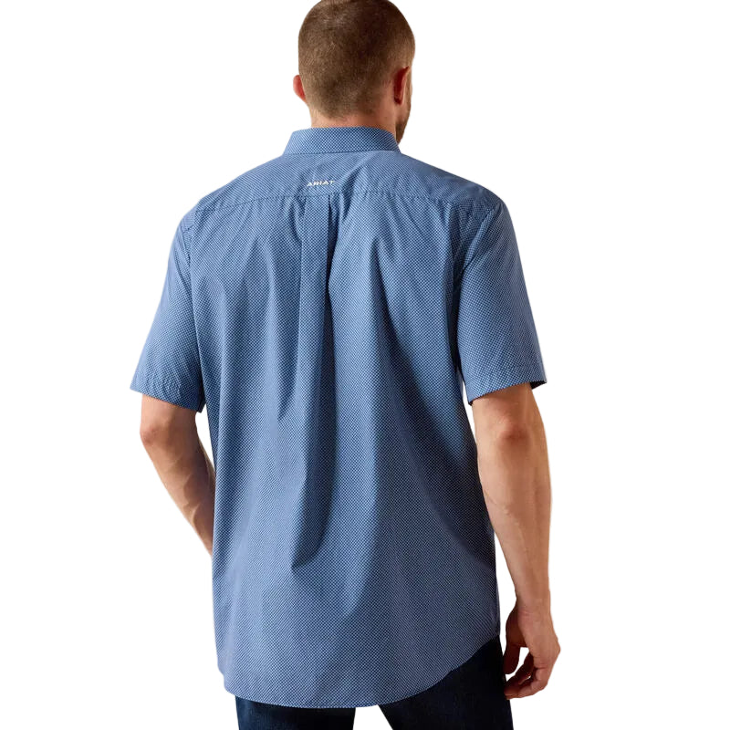 Ariat Men's Wrinkle Free Case Classic Fit Shirt- Ensign Blue Geo Print