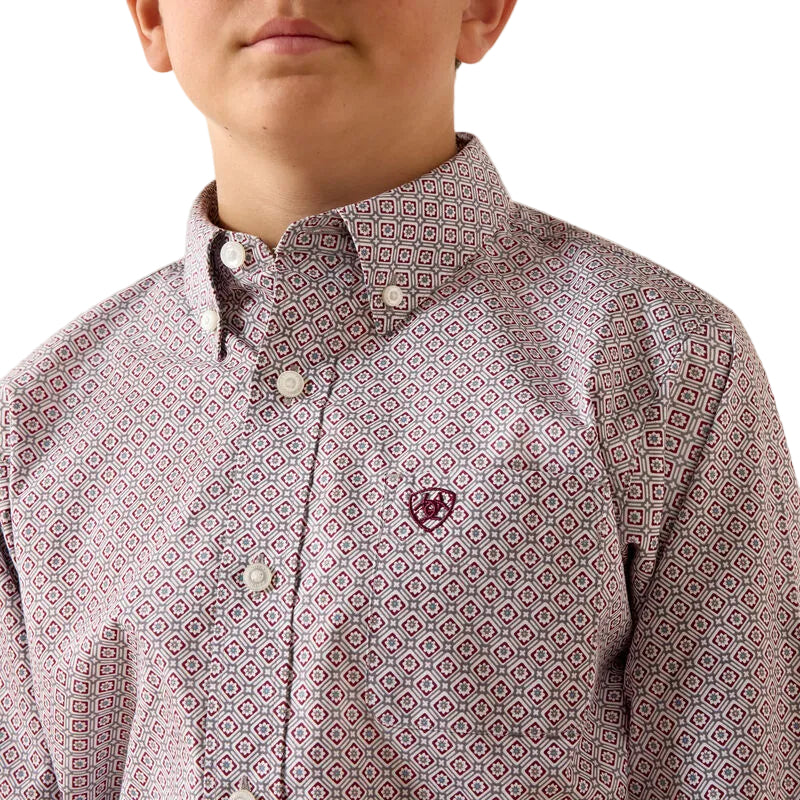 Ariat Boy's Philly Long Sleeve Shirt - Excalibur Geo Print
