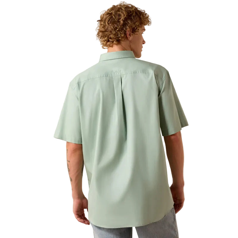 Ariat Men's Short Sleeve Twill Classic Fit Shirt - Silt Green