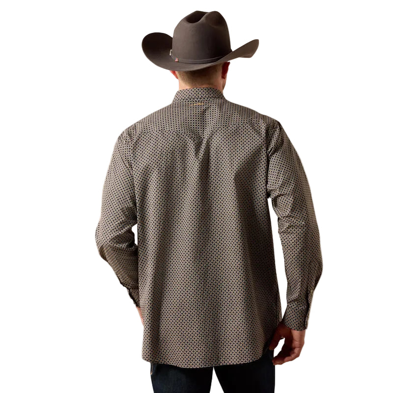 Ariat Men's Frey Long Sleeve Snap Geo Print Shirt- White