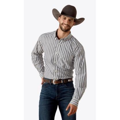 Ariat Men's Wrinkle Free Wickham Fitted Long Sleeve Shirt - Costal Fjord Blue