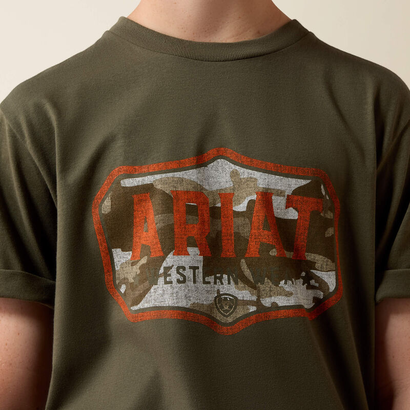 Ariat Youth Wild Creek Camo T-Shirt - Army Green