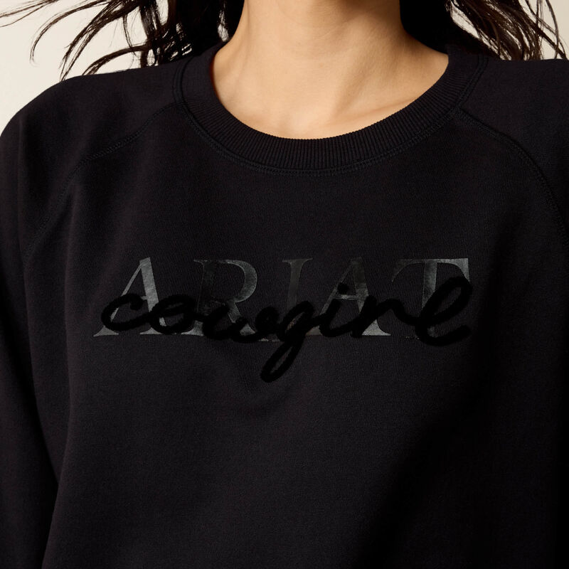 Ariat Women's Long Sleeve Essential Crew Sweatshirt- Black