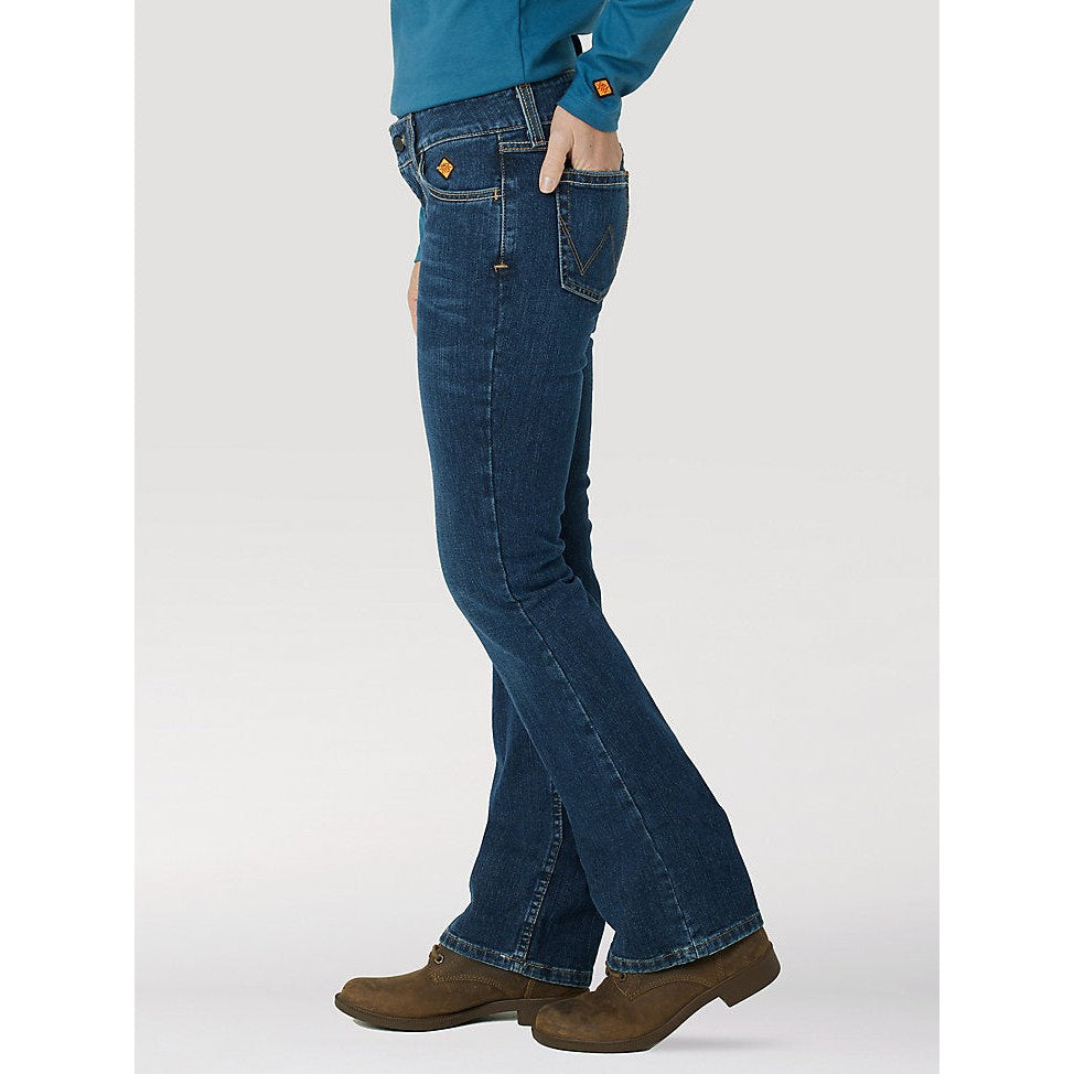 Wrangler Women's FR Retro Mae Bootcut Work Jeans - Dark Indigo