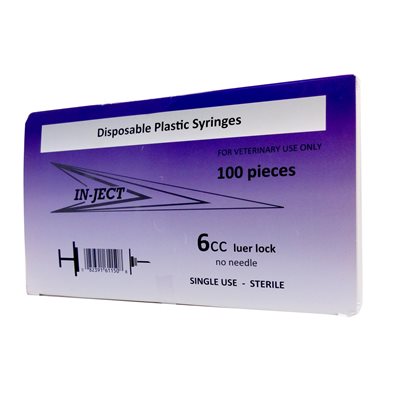 6 CC Luer Lock Syringe 100/Box