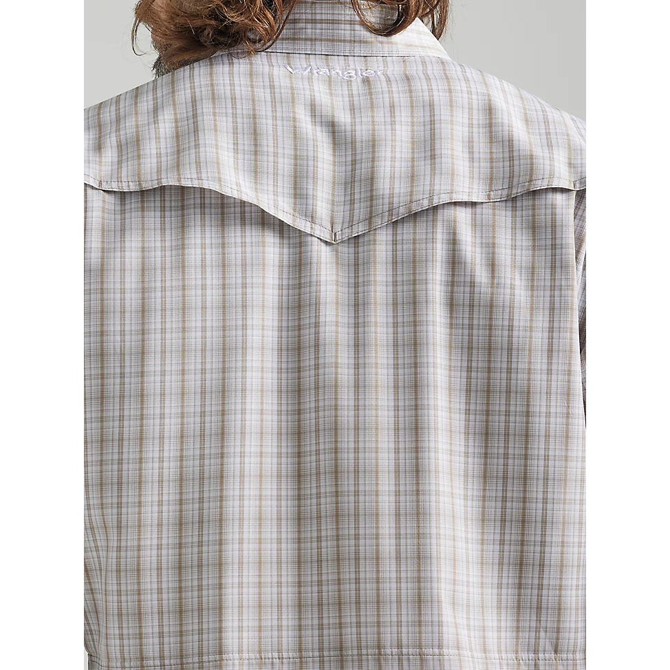 **Wrangler Men's Performance Snap Long Sleeve Plaid Shirt - Tan Plaid**FINAL SALE**