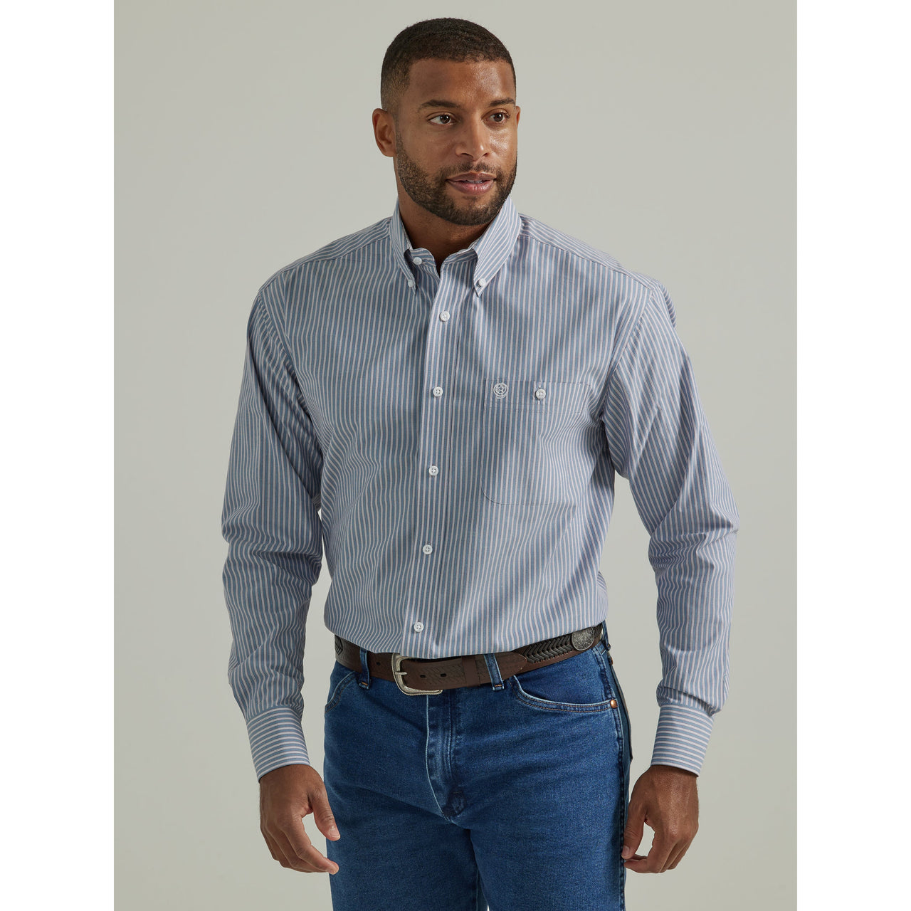 Wrangler Men's George Strait Long Sleeve Shirt - Navy