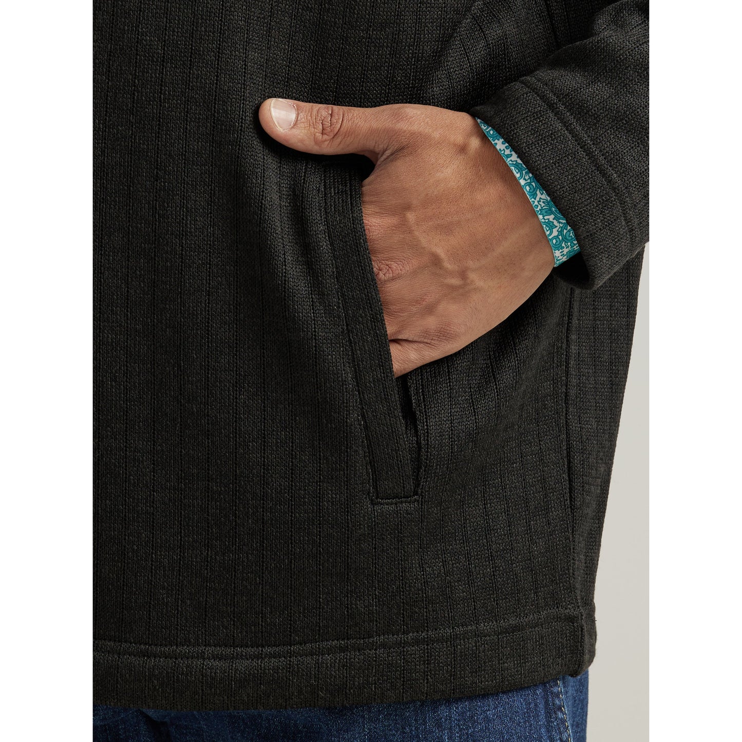 Wrangler Men's Western George Strait Knit 1/4 Zip Pullover - Black