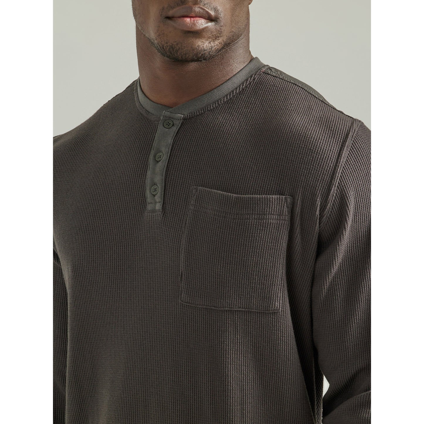Wrangler Men's ATG Long Sleeve Henley Shirt - Raven Grey