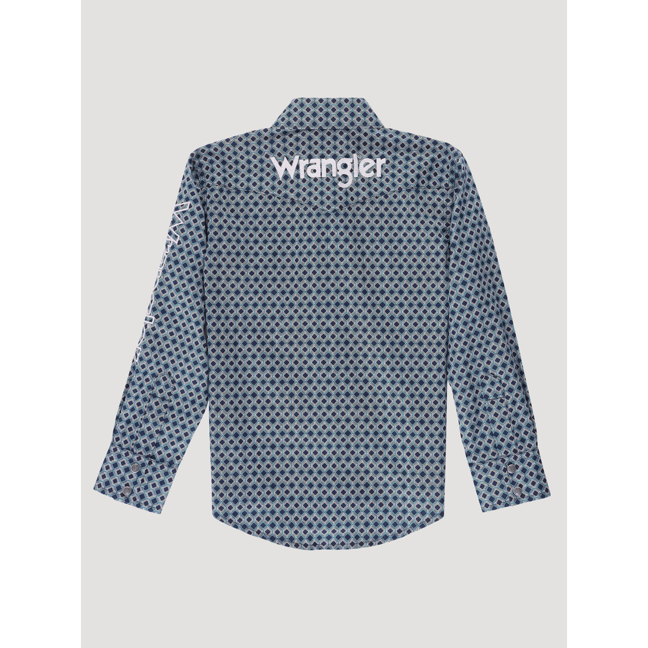 Wrangler Boy's Logo Long Sleeve Shirt - Navy