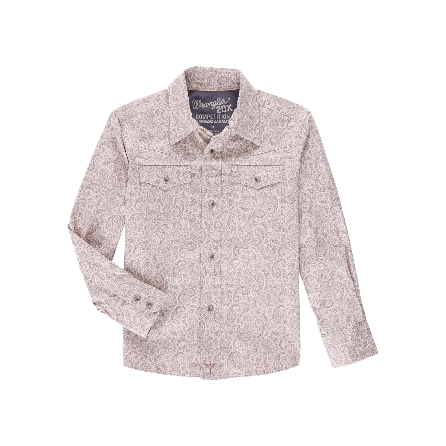 Wrangler Boy's 20X Competition Advanced Comfort Long Sleeve Shirt - Natural