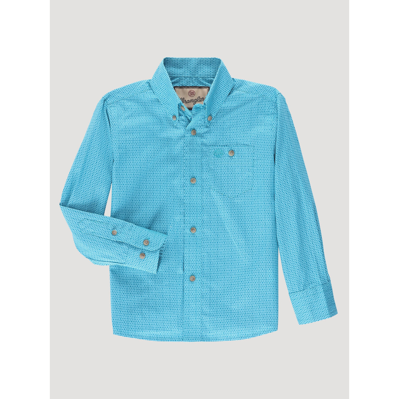 Wrangler Boy's Classic Long Sleeve Shirt - Turquoise