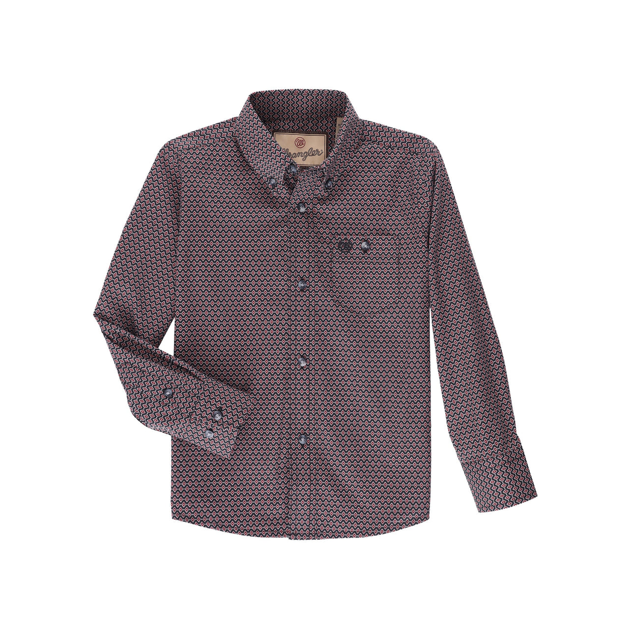 Wrangler Boy's Classic Long Sleeve Shirt - Burgundy
