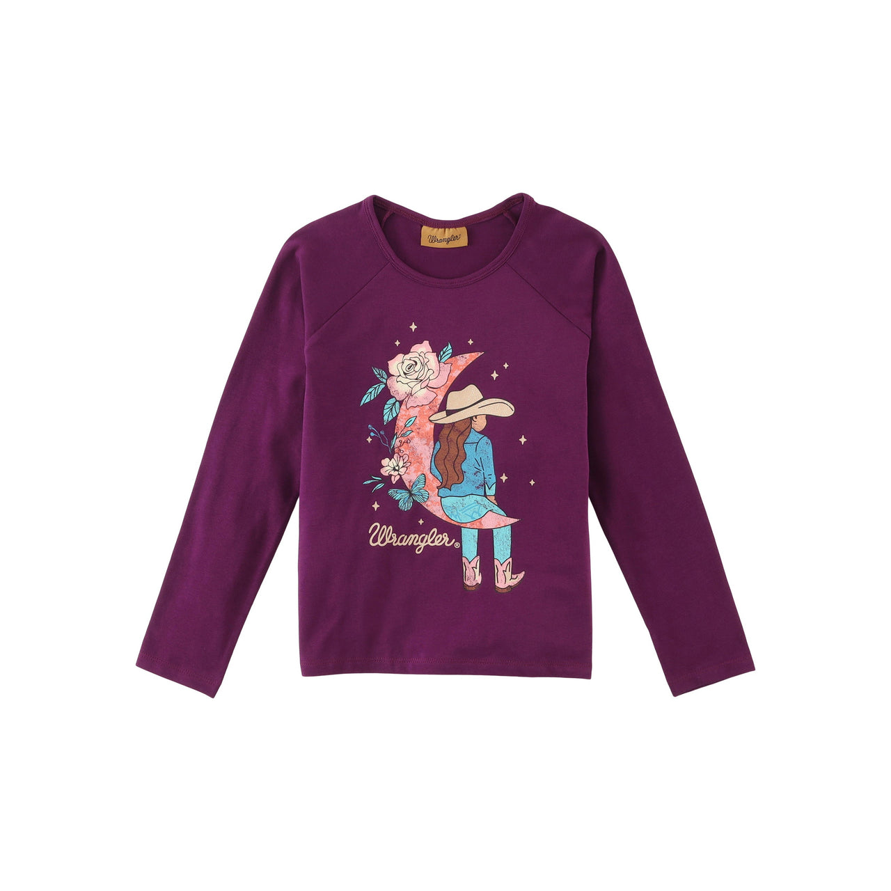 Wrangler Girl's Graphic Long Sleeve T-Shirt - Purple