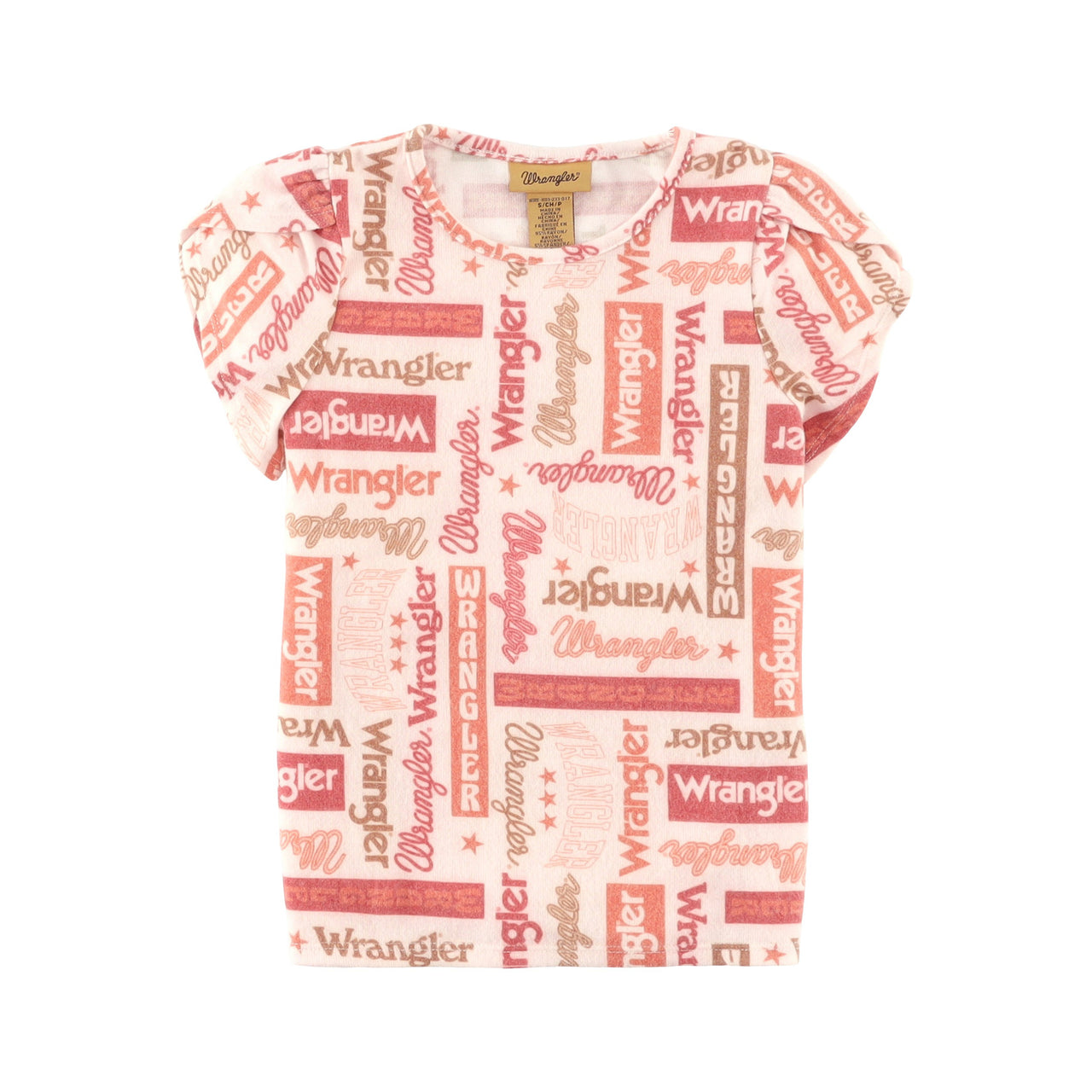 Wrangler Girl's Graphic Short Sleeve Knit Logo Top - Pink