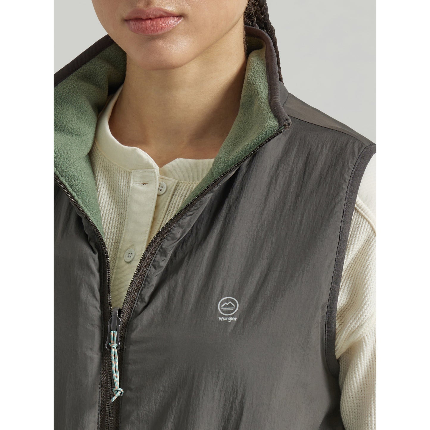Wrangler Women's ATG Reversible Fleece Vest - Green/Grey
