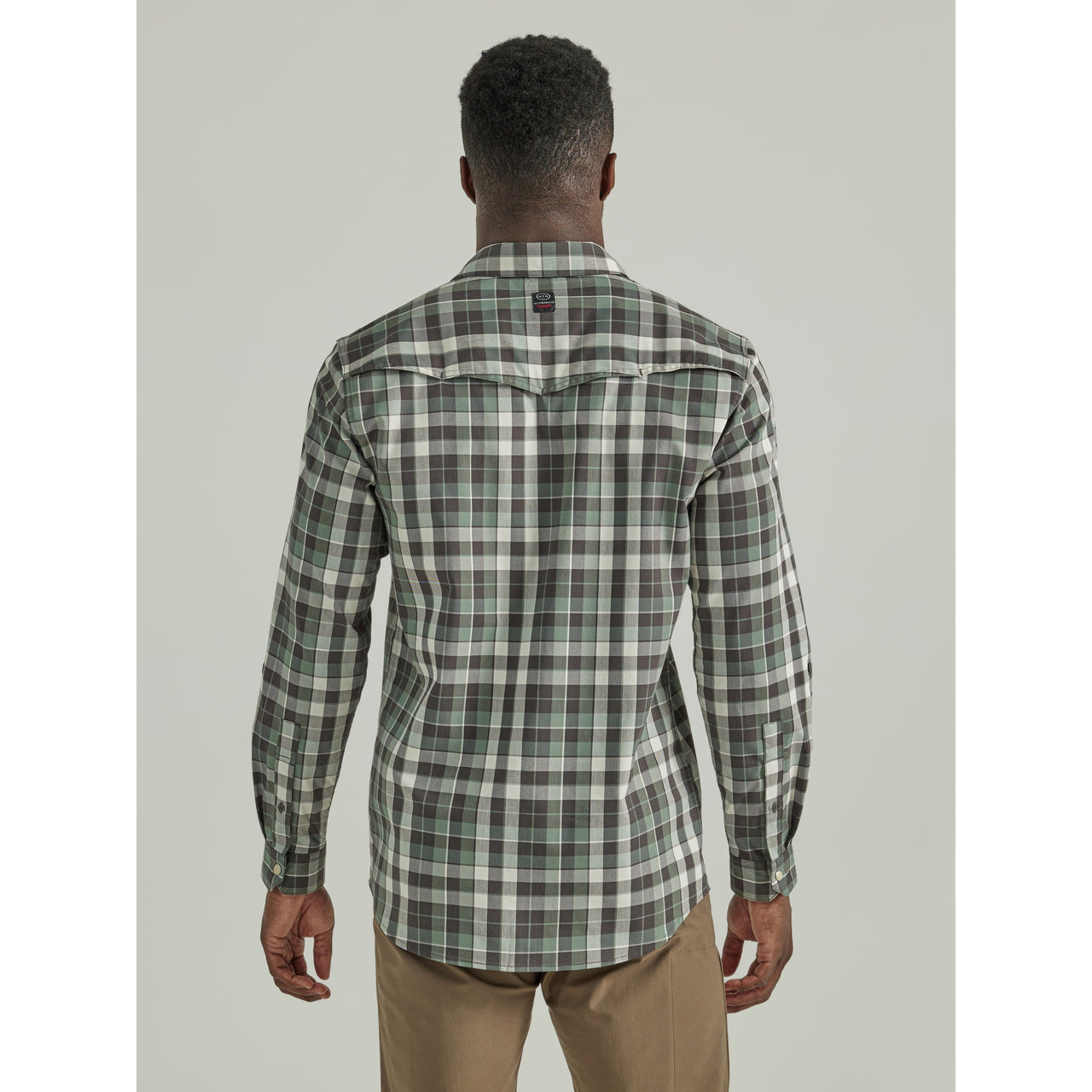 Wrangler Men's ATG Long Sleeve Utility Plaid Shirt - Green