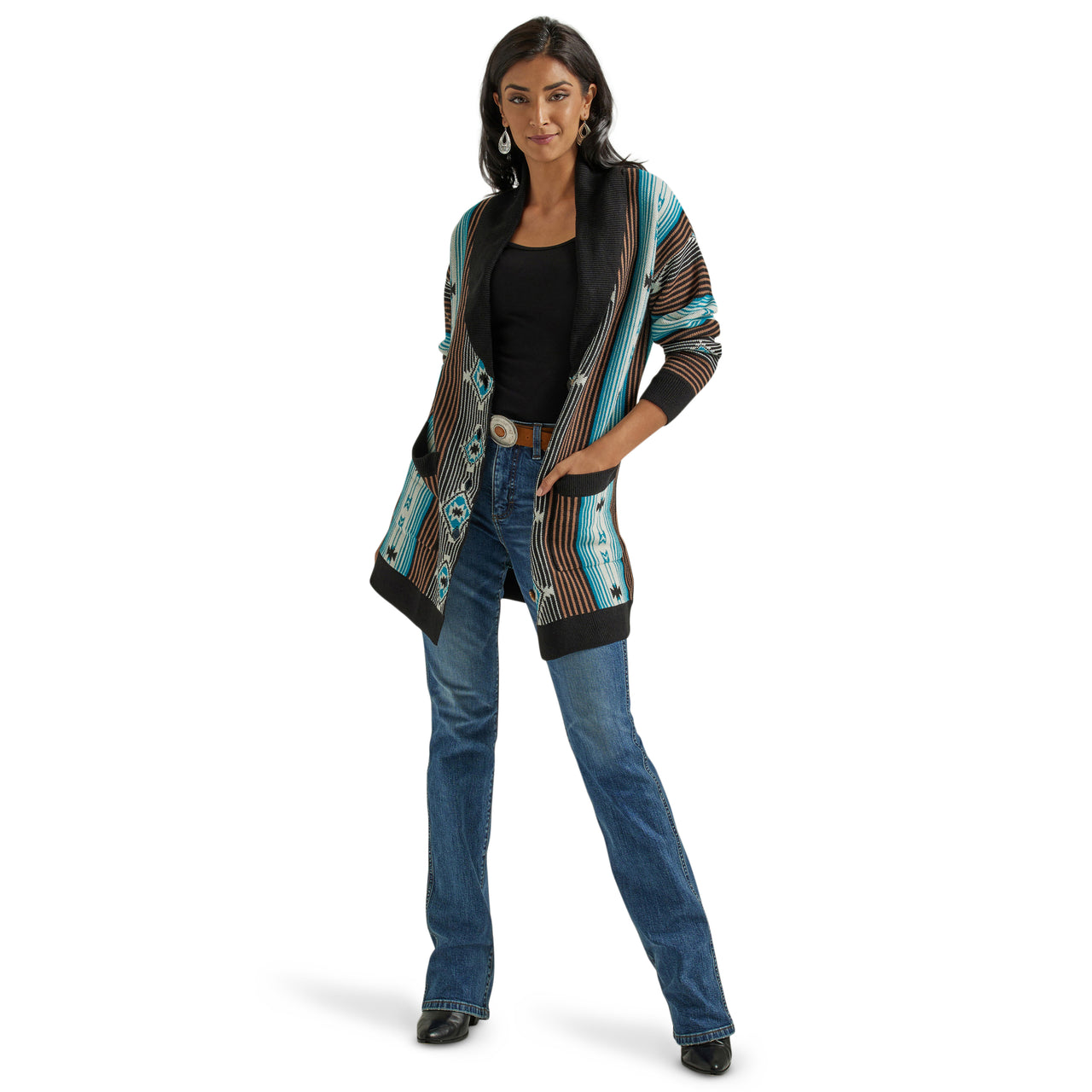 Wrangler Women's Retro Punchy Cardigan - Turquoise