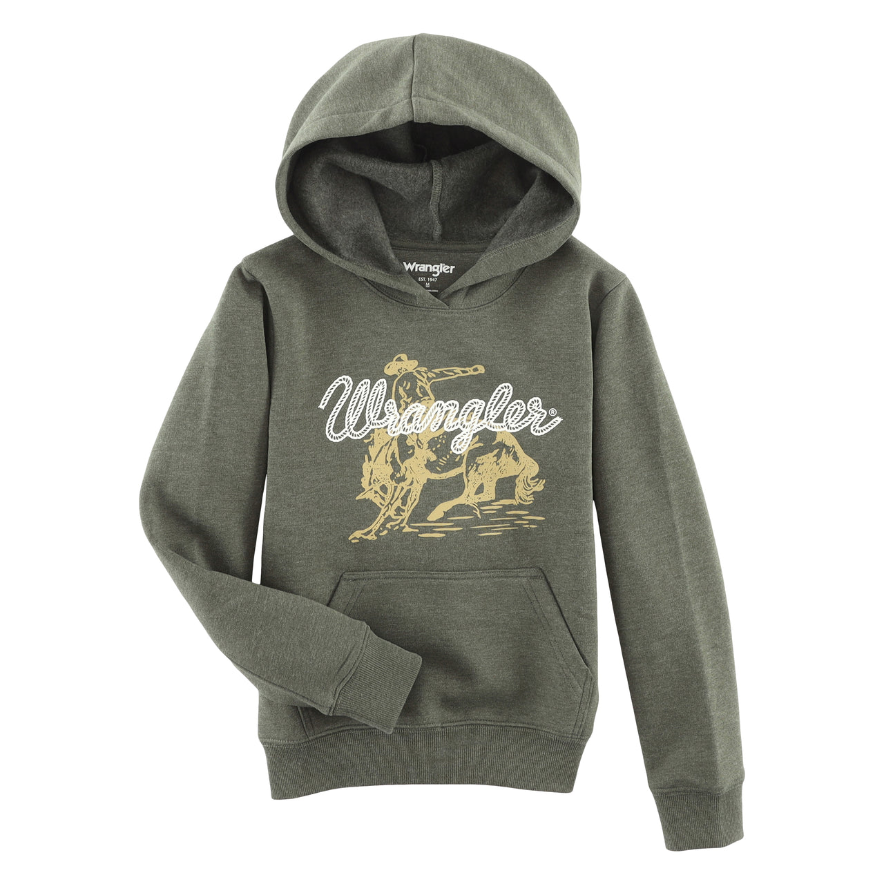 Wrangler Boy's Regular Fit Pullover Hoodie - Olive