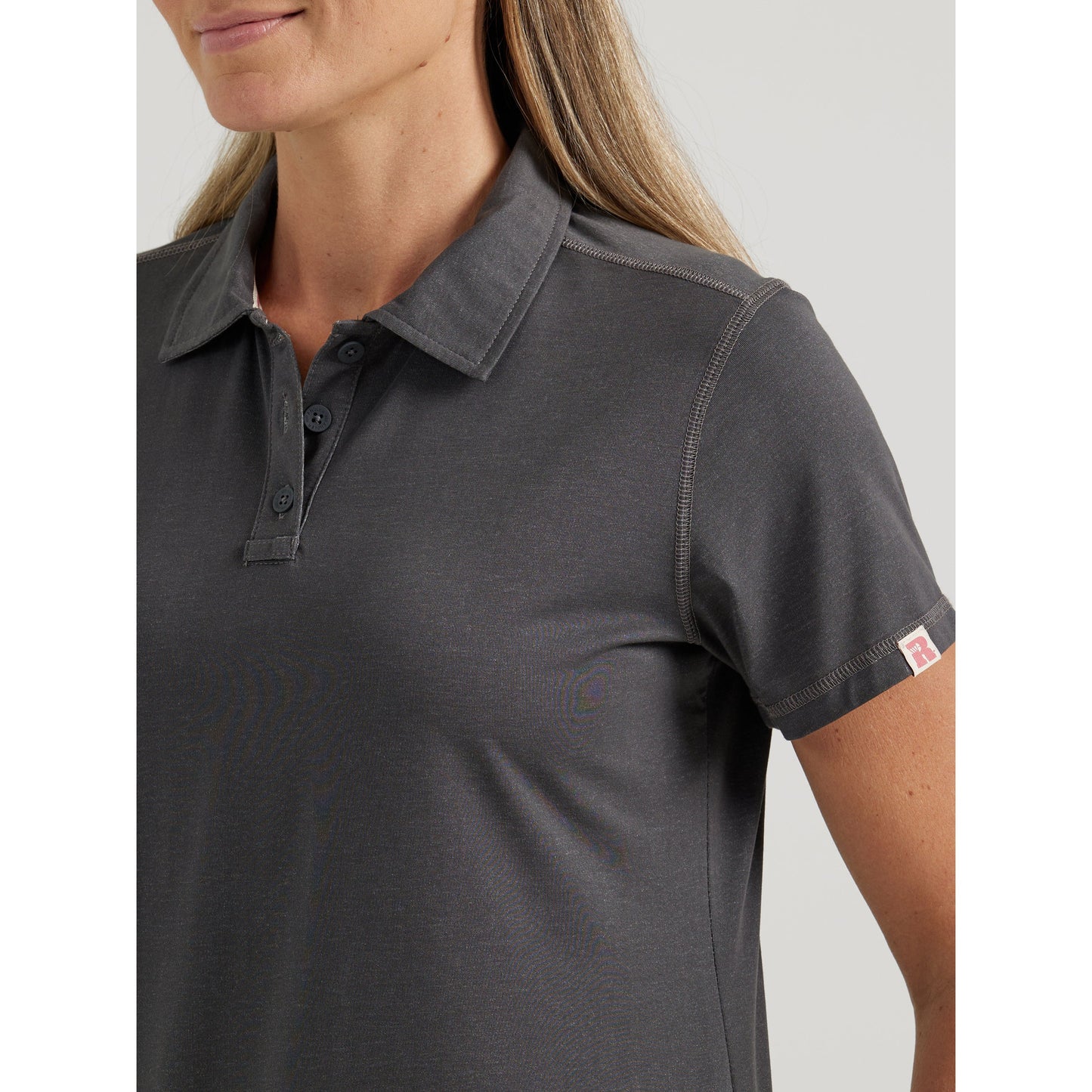 Wrangler Women's Riggs Performance Knit Short Sleeve Polo Shirt - Grey