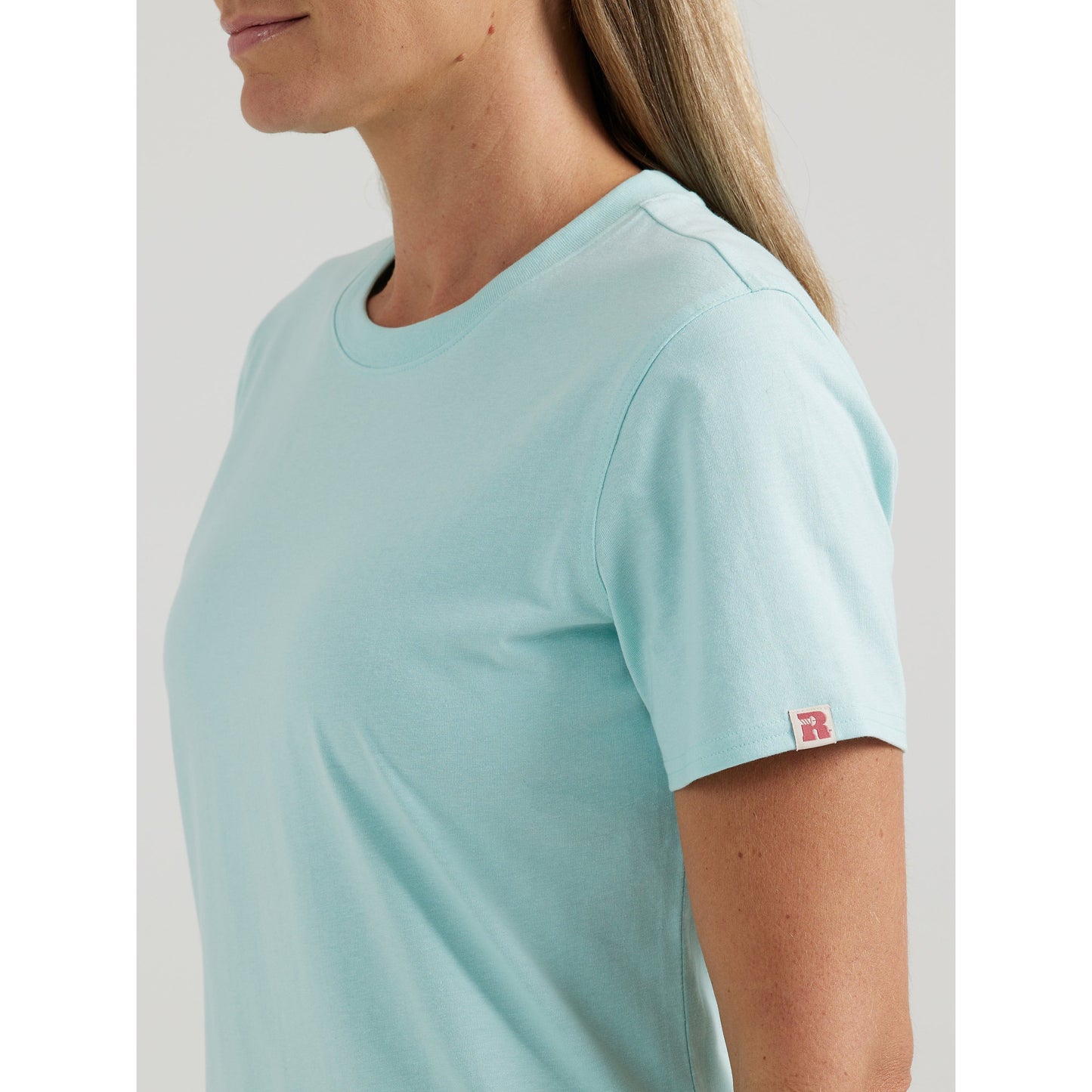 Wrangler Women's Riggs Short Sleeve Performance Tee - Light Blue