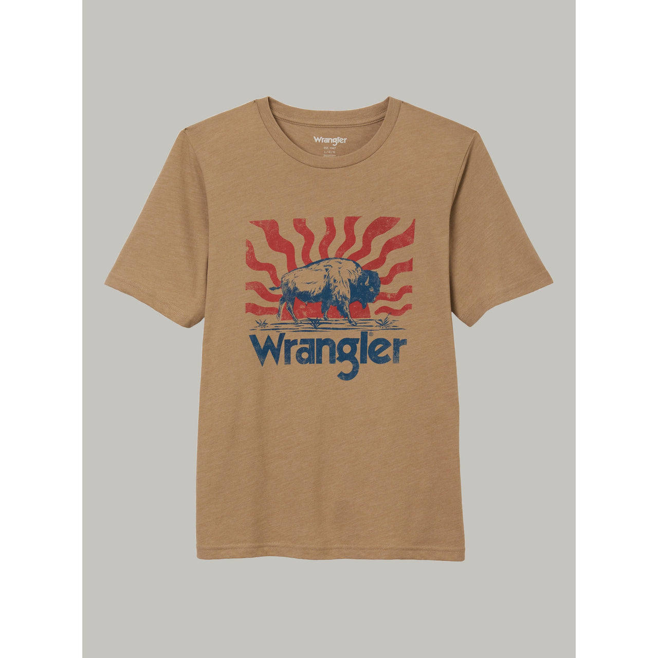 Wrangler Boy's Bison Waves Graphic Tee - Brown