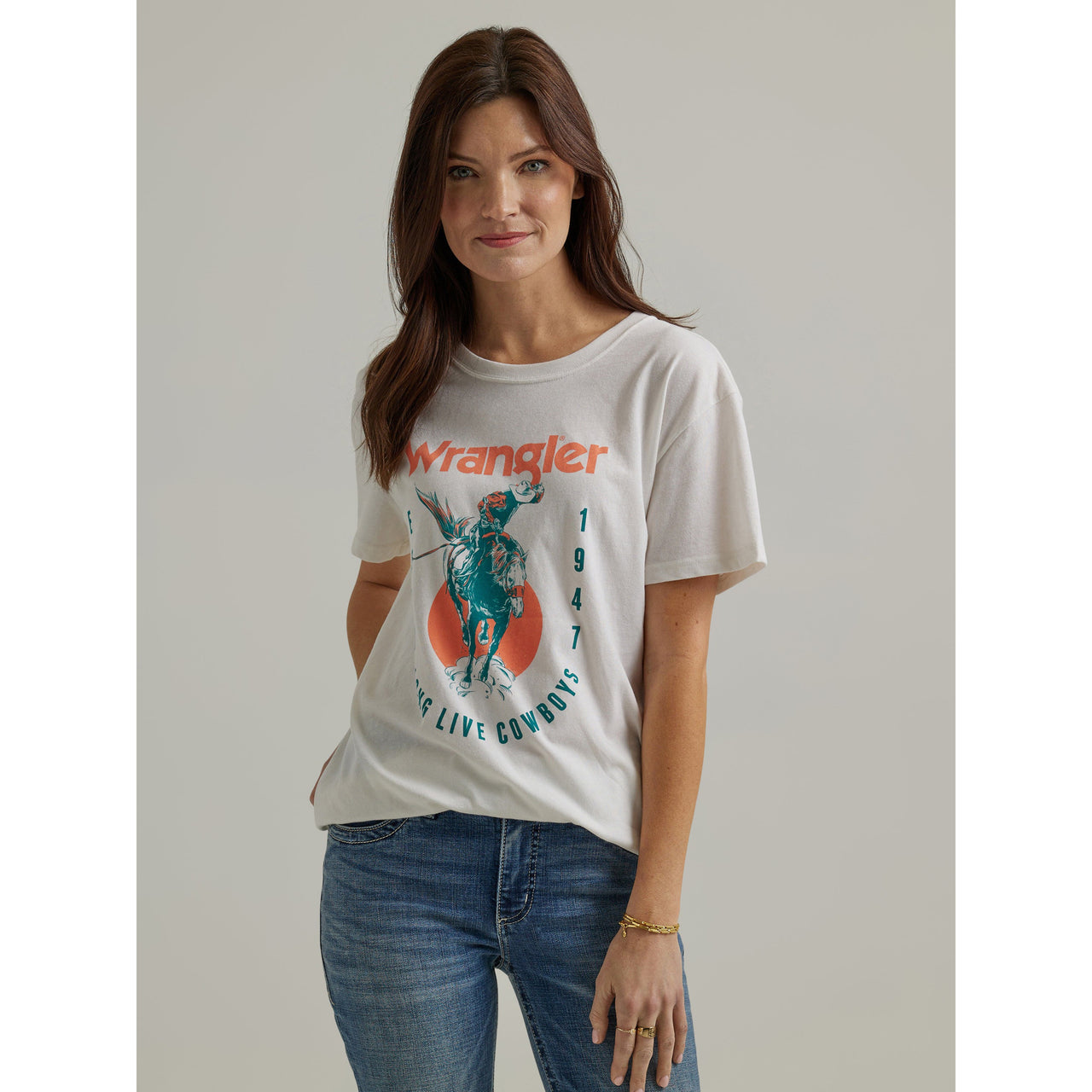 Wrangler Women's Long Live Boyfriend Tee - Grey