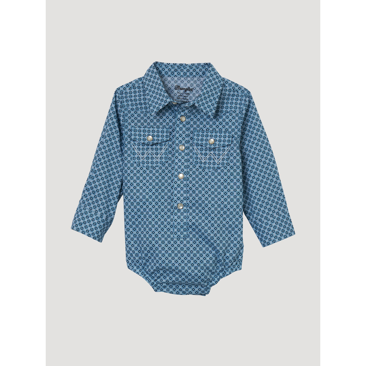 Wrangler Baby Boy's Geometric Long Sleeve Shirtall - Blue