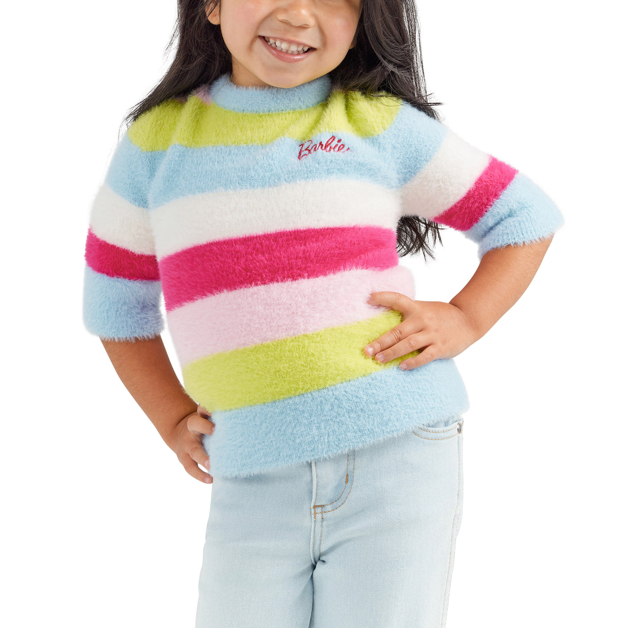 Wrangler X Barbie Girl's Short Sleeve Sweater -Multi