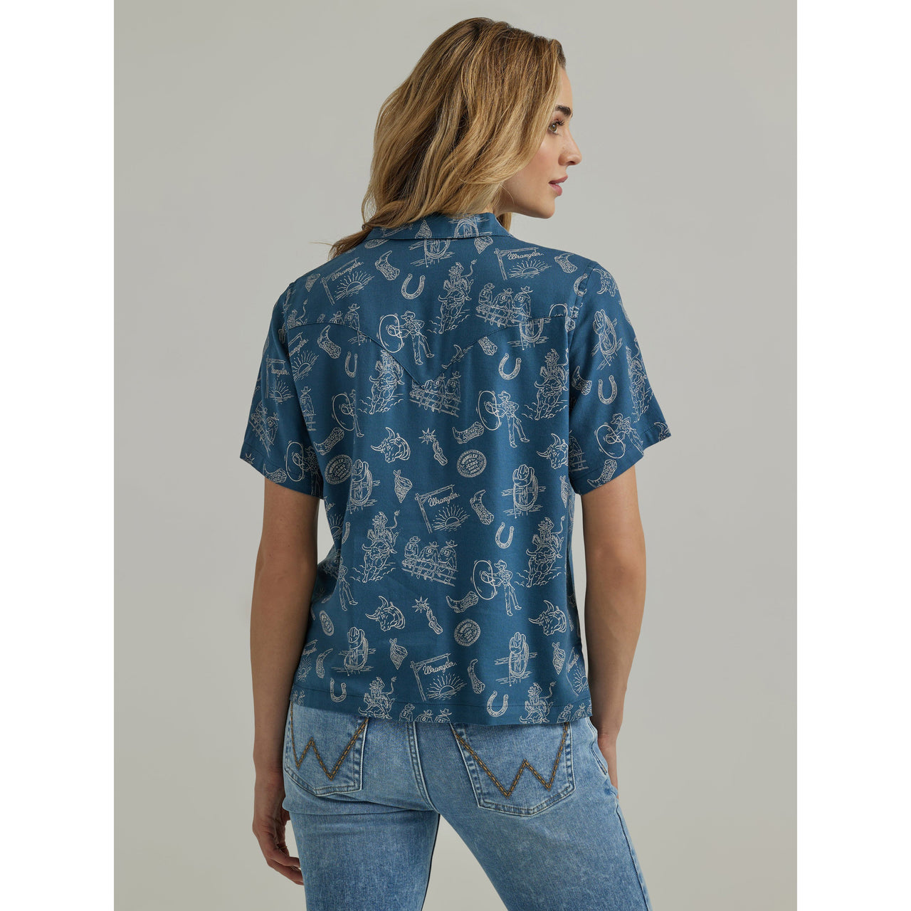 Wrangler Women's Short Sleeve Top - Coconut Floral Cream