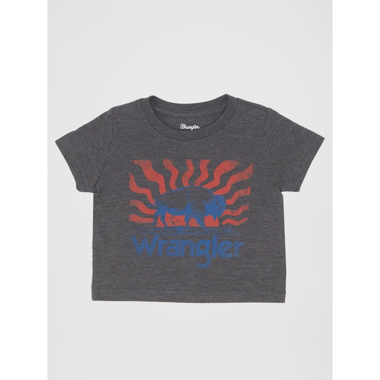 Wrangler Infant Boy's Bison Waves Tee - Charcoal