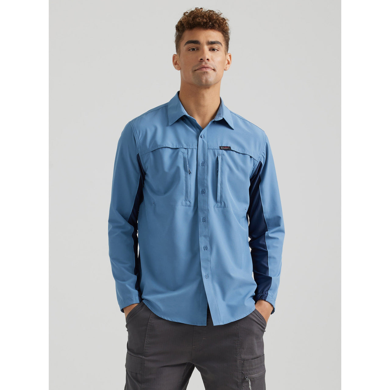 Wrangler Men's ATG Long Sleeve Valley Lake Shirt - Monument