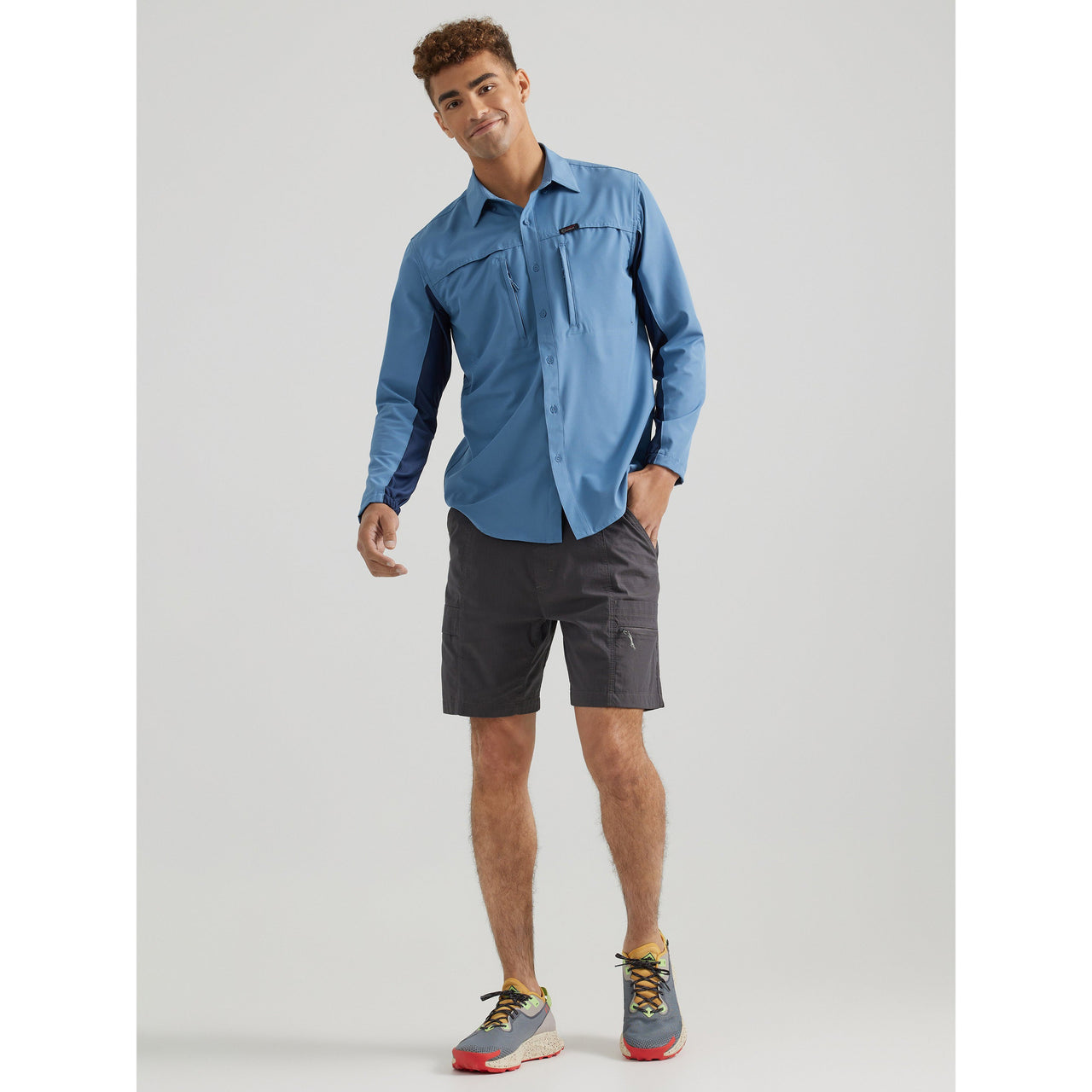 Wrangler Men's ATG Long Sleeve Valley Lake Shirt - Monument