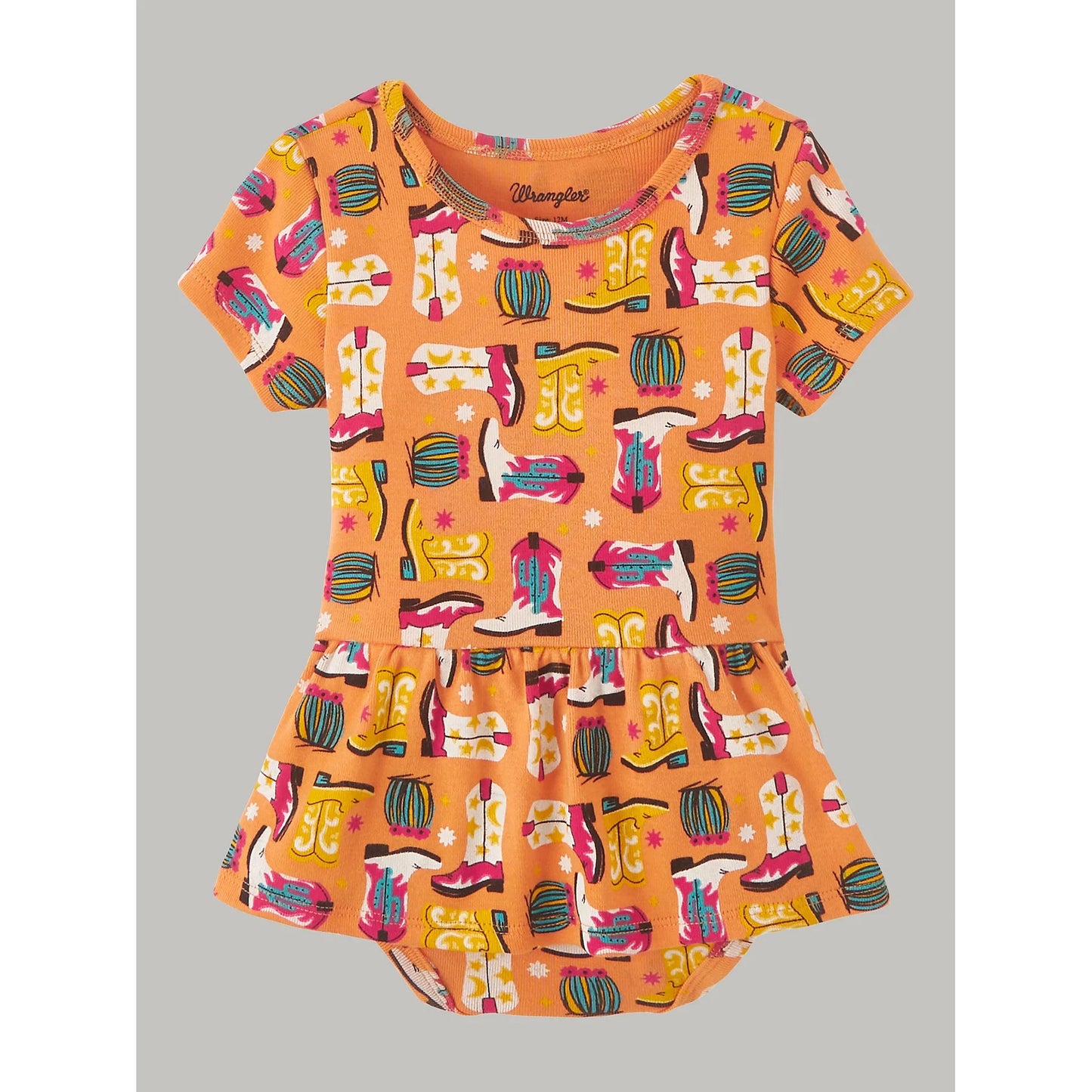 Wrangler Baby Girl's Short Sleeve Onsie - Orange