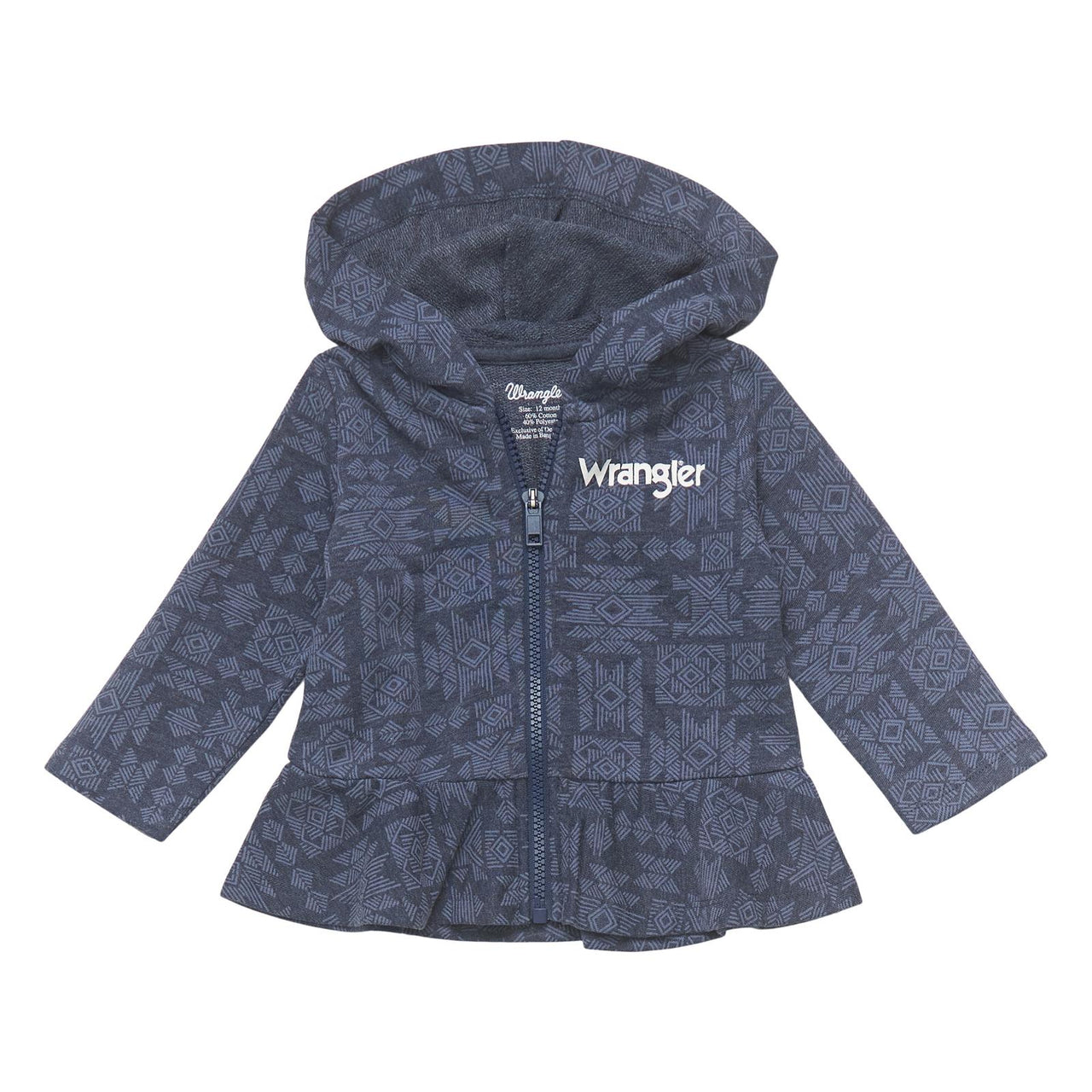 Wrangler West Baby Girl Zip Hoodie - Aztec Navy
