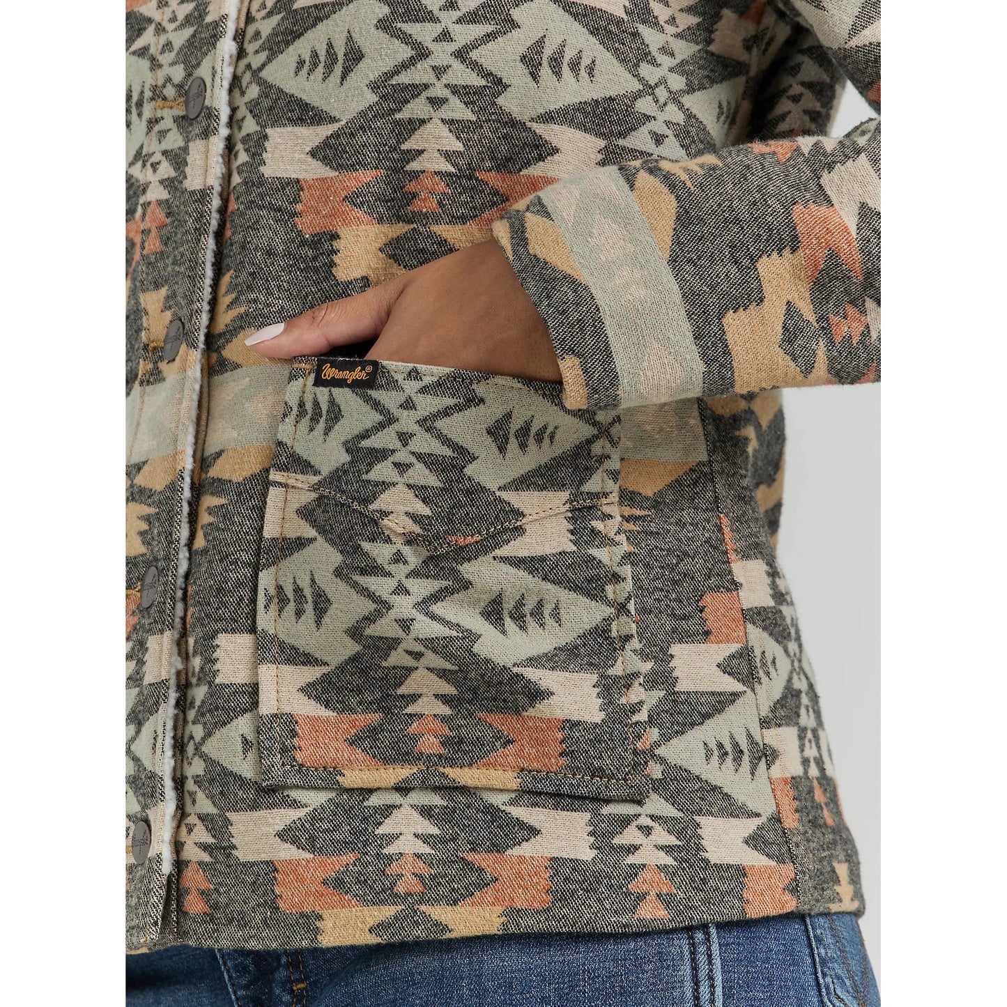 Wrangler Women's FA24 West Aztec Jacket- Black Multi