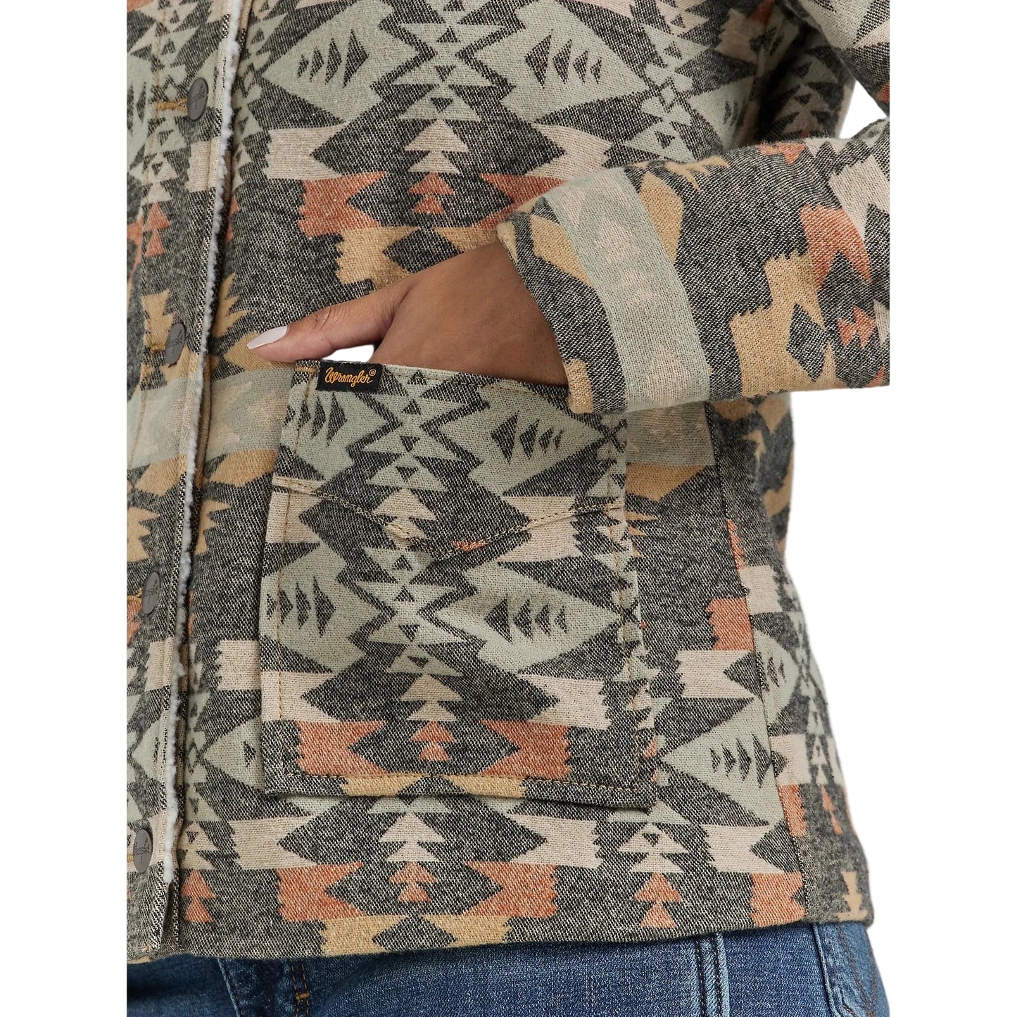 Wrangler Women's FA24 West Aztec Jacket - Black Multi