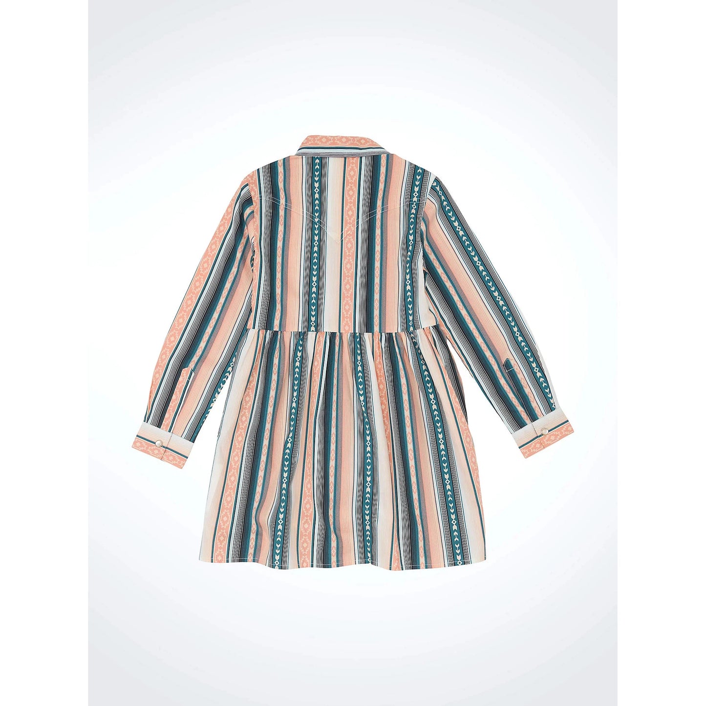 Wrangler Girl's HO24 Long Sleeve Dress- Serape PInk