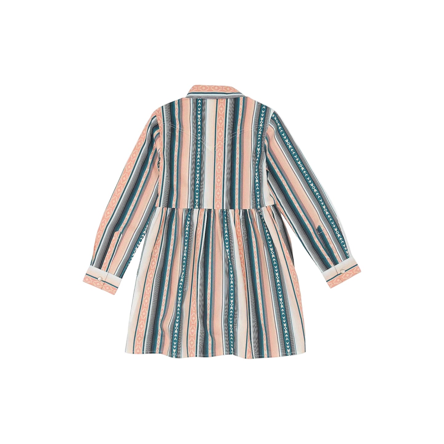 Wrangler Girl's HO24 Long Sleeve Dress - Serape PInk