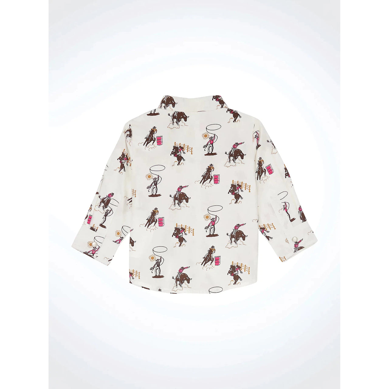 Wrangler Girl's HO24 Long Sleeve Baby Girl Western Snap Shirt- White