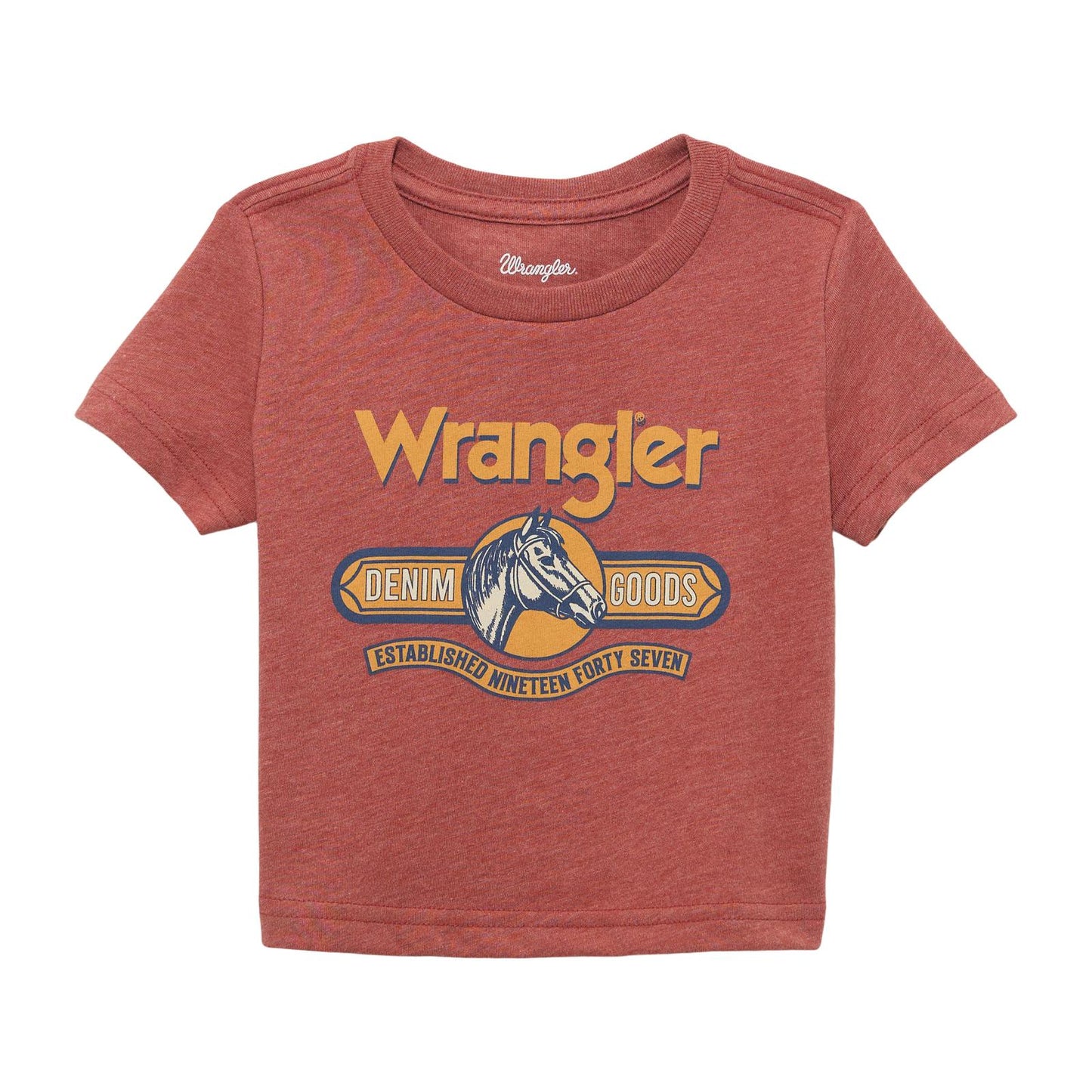 Wrangler Baby Boy Wrangler Denim Goods Graphic Short Sleeve Tee Shirt- Marsala Heather