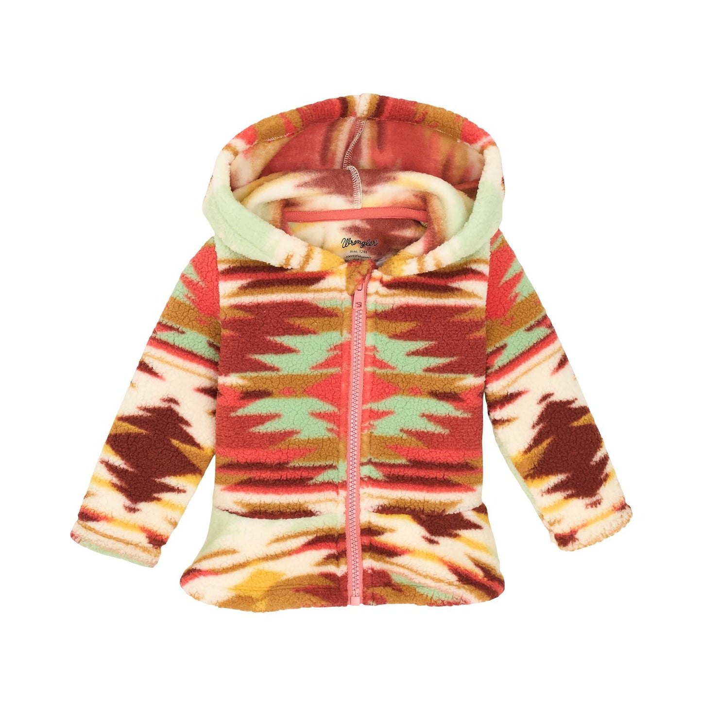 Wrangler Baby Girl Hooded Full Zip Sherpa- Green