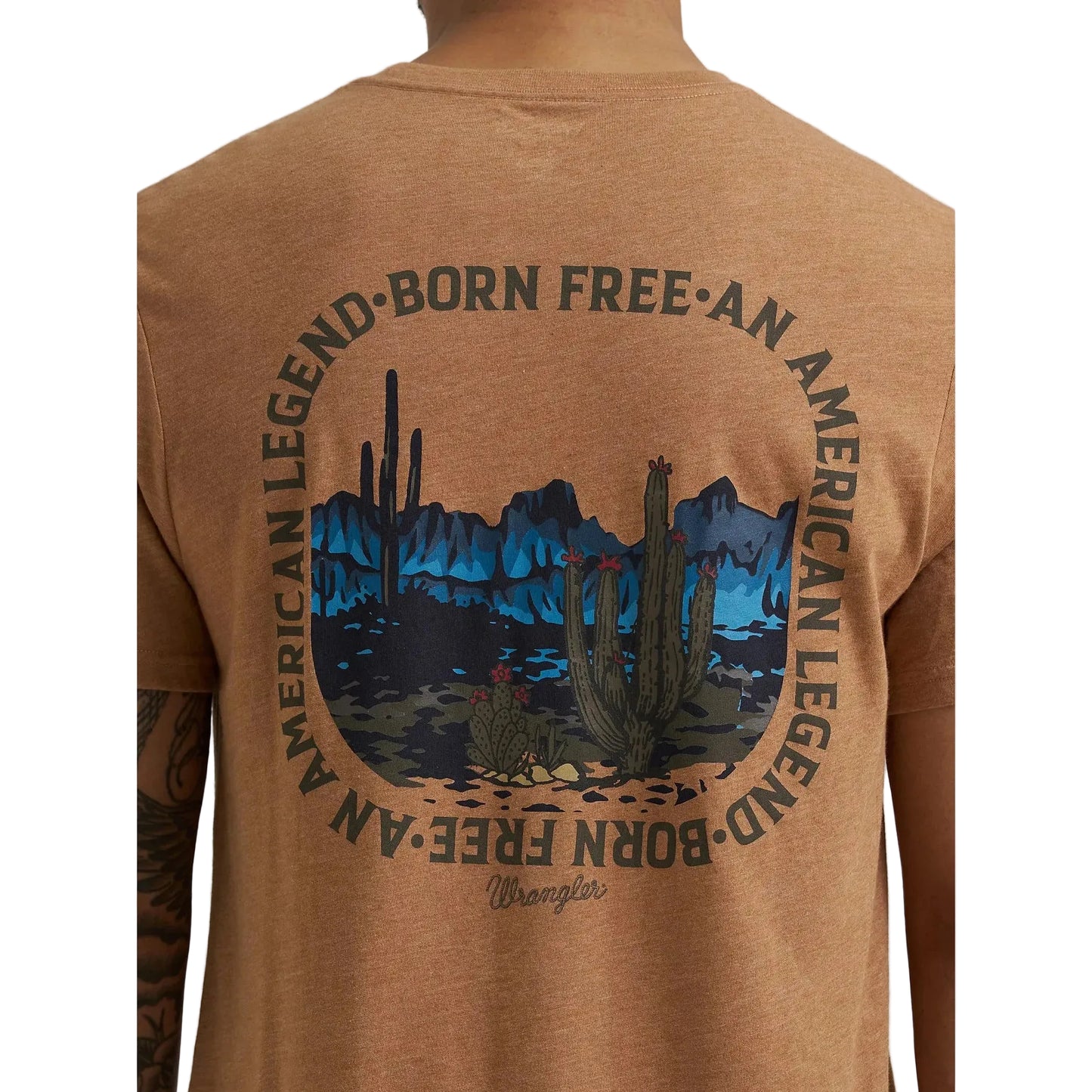 Wrangler Men's Back Graphic Short Sleeve Tee Shirt - Legendary Brown