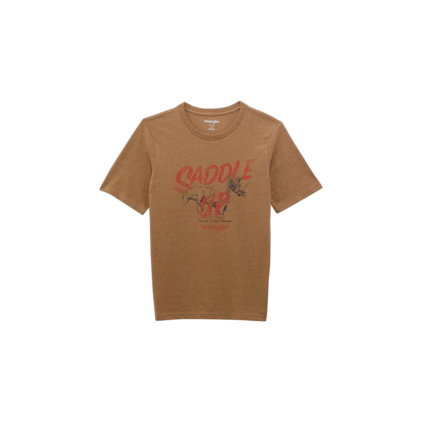 Wrangler Boy's Front Logo Graphic Short Sleeve Tee Shirt - Tobacco Brown
