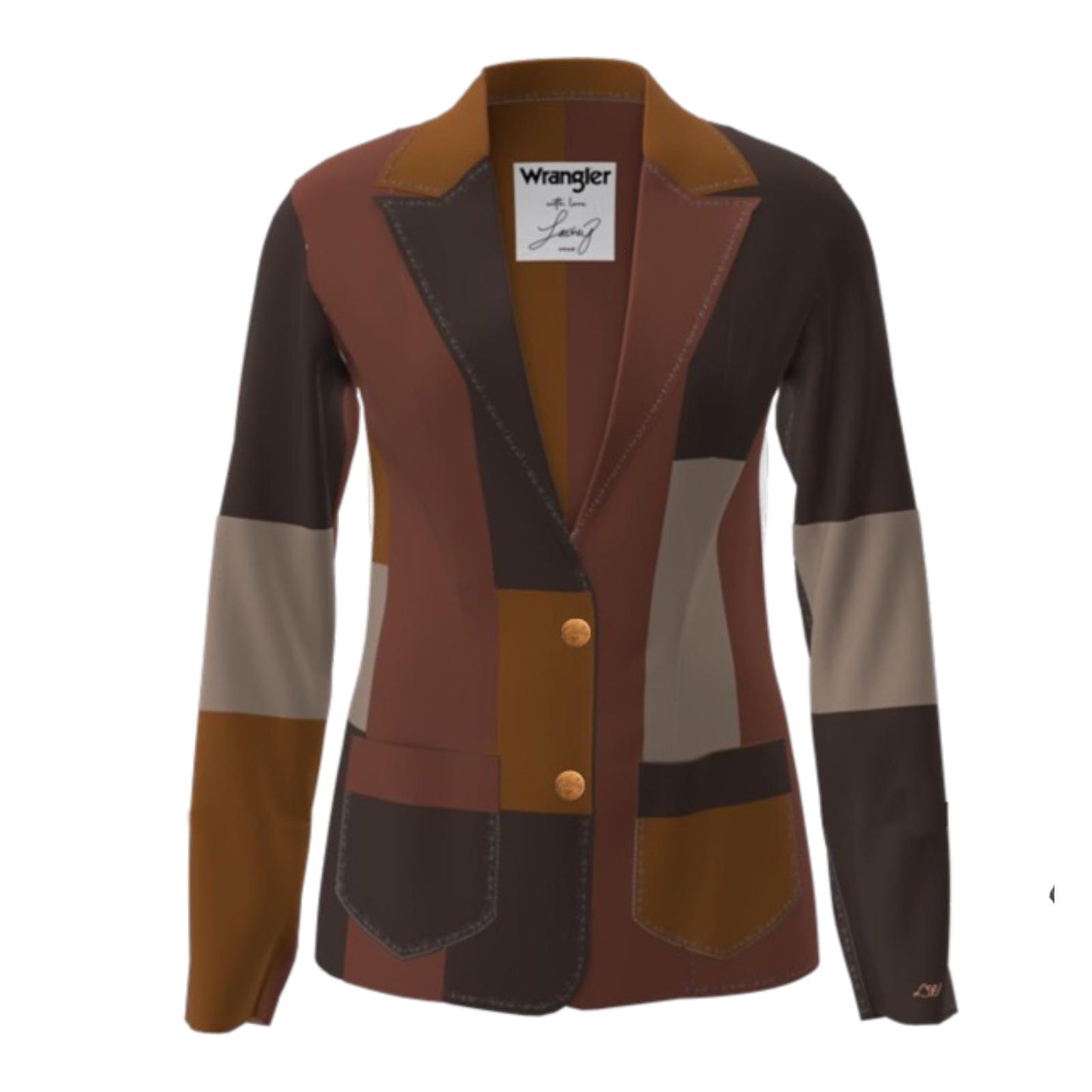 Wrangler Women's Lainey Wilson Patchwork Corduroy Blazer - Brown