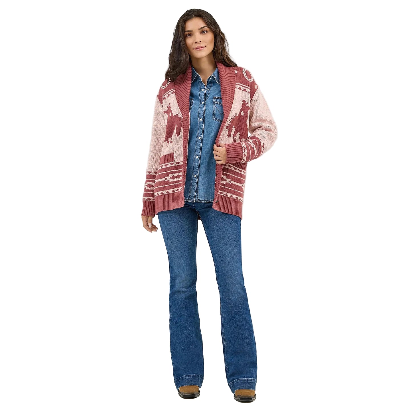 Wrangler Women's Retro Western Cardigan - Pink