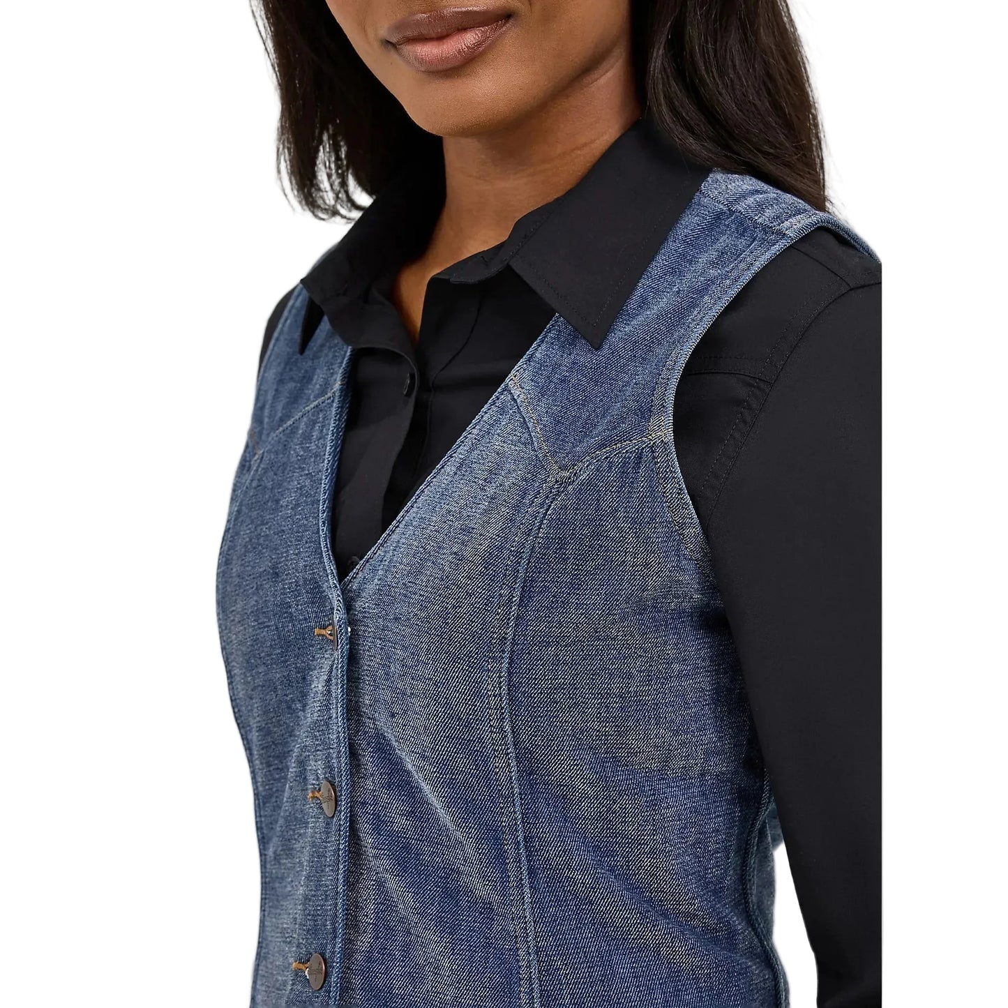Wrangler Women's Sleeveless Airy Denim Vest - Blue