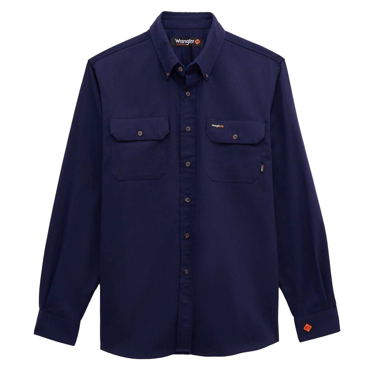 Wrangler Men's Long Sleeve RIGGS Workwear Ground Cloth Work Shirt- Navy