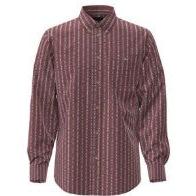 Wrangler Men's Classic Long Sleeve Relaxed Fit Stripe Shirt - Red